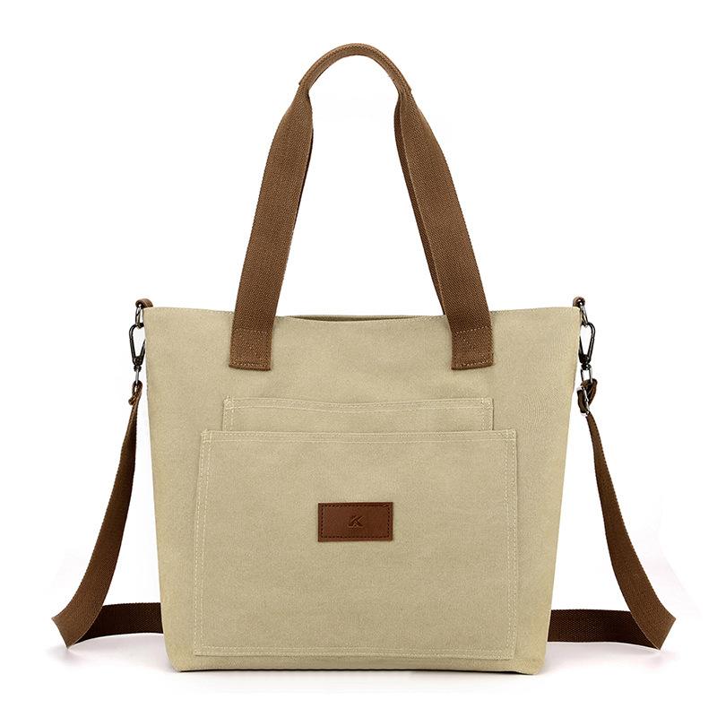 Shoulder Bag Tote Bag Women Solid Color Canvas Bag