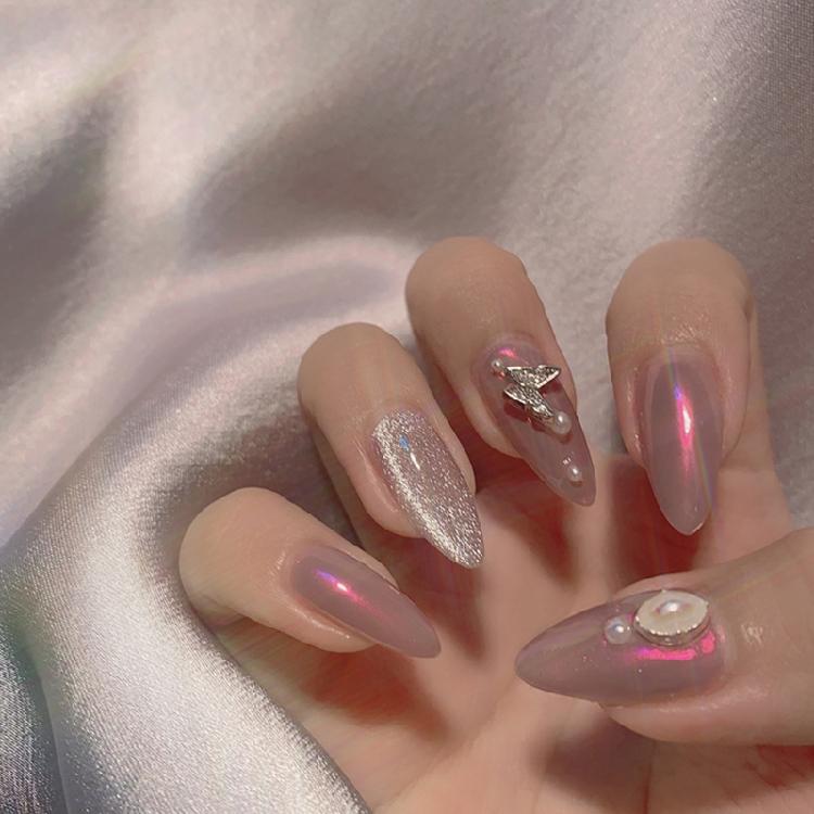 Mermaid Chrome Nail Powder Ice Transparent for Aurora Powder Mirror Effect for Aurora Iridescent Pearlescent Manicure Pi