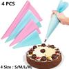 4Pcs Reusable Cream Pastry Silicone Icing Piping DIY Bag Nozzle Cake Baking