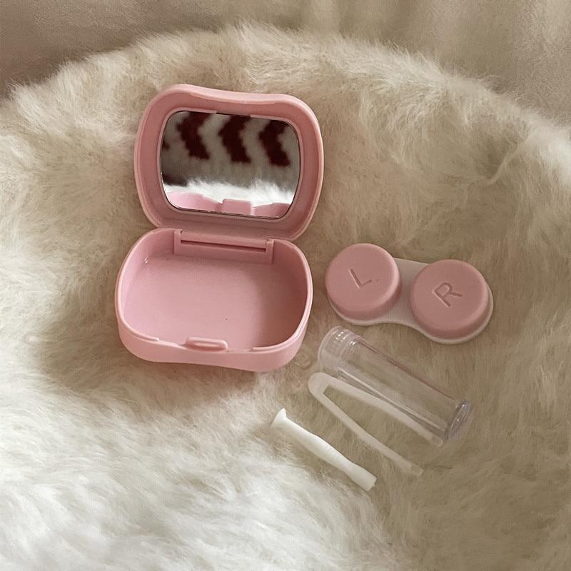 Weiß, rosa, gelb, für Brillen, Kosmetik, Kontaktlinsen, Box, Kontaktlinsen-Etui für Augen, Reiseset, Halter, Behälter, Reisezubehör