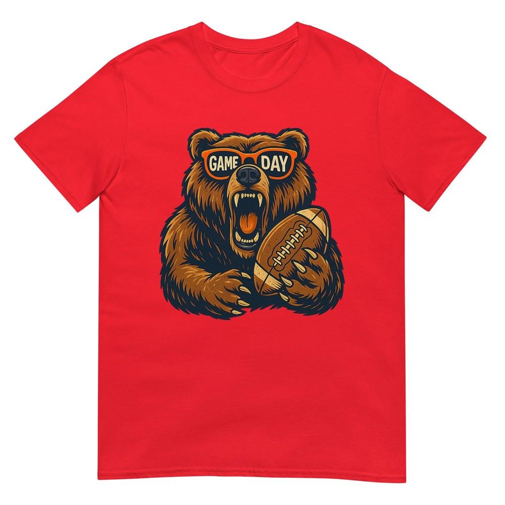 Funny Football Bear Game Day Vintage Shirt Fans Tshirt S