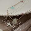 Folded starfish pendant necklace Korean light luxury high-end niche design fashion temperament versatile exquisite necklace women