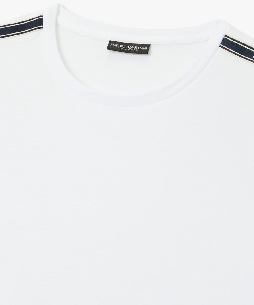 EMPORIO ARMANI UNDERWEAR Men'S Shoulder Logo Beachwear T-Shirt_White 0816134049