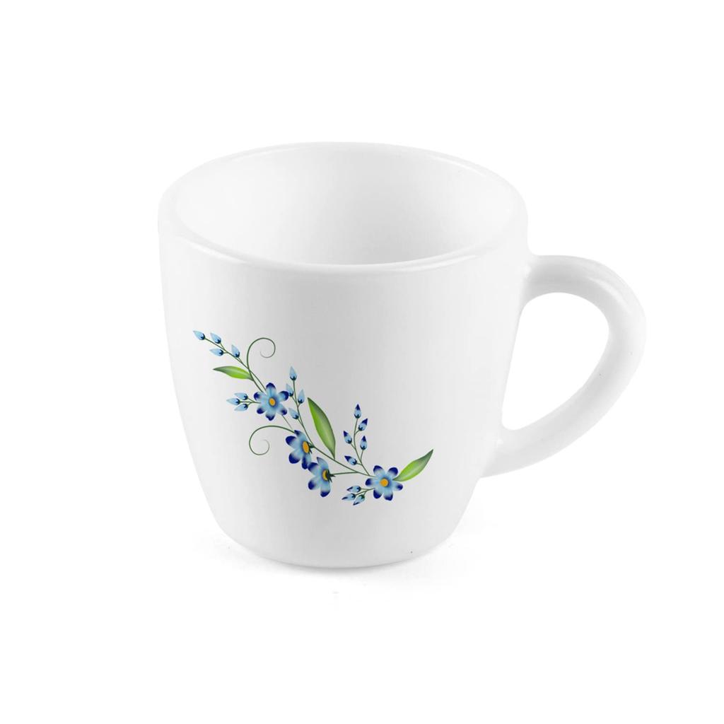 CELLO Microwave Safe Floral Mug Set For Tea Or Coffee Use With Leak Proof Design And Elegant Blue Creeper Pattern