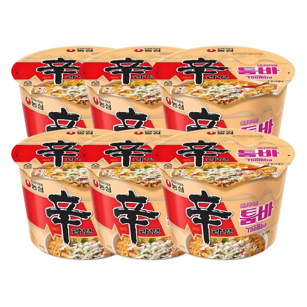 Nongshim Shin Ramyun Toomba Big Bowl Spicy Creamy Pasta Style Instant Noodles 113g (Pack of 6)