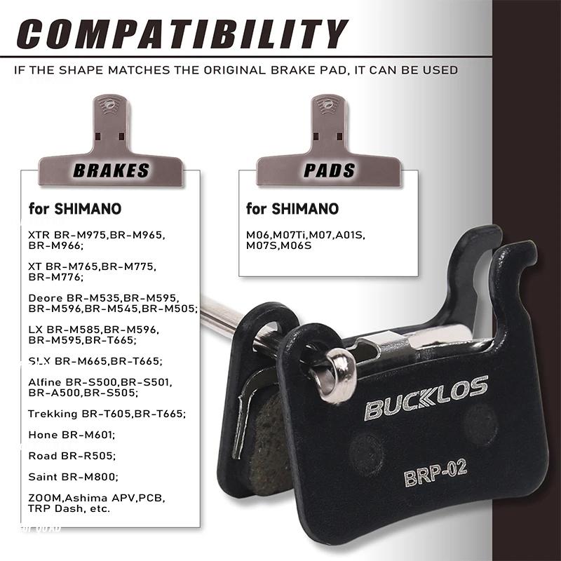 BUCKLOS Resin Bike Disc Brake Pads 2/4PC B01S Bicycle Disk Pads for M9000 M9020 M9120 M8020 MTB Road Bike Hydraulic Discs Pad