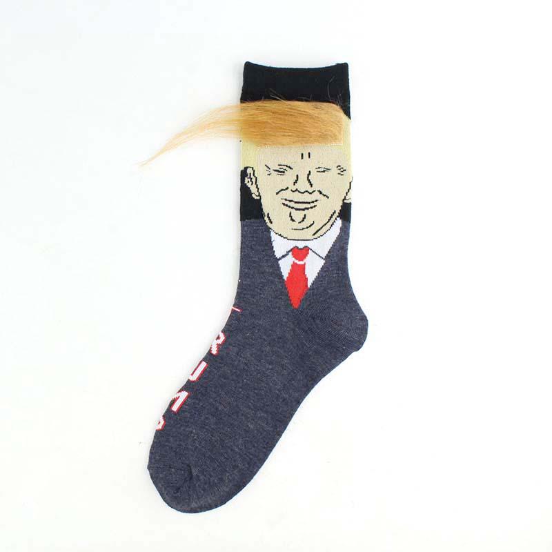 Unisex Funny Print Ponožky pro dospělé pro volný čas Crew 3D Ponožky pro posádku s falešnými vlasy Hot Sale Hip Hop Skateboard Sock