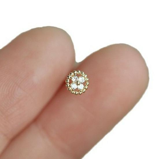 Gold-Plated Sterling Silver Four-Leaf Clover Stud Earrings