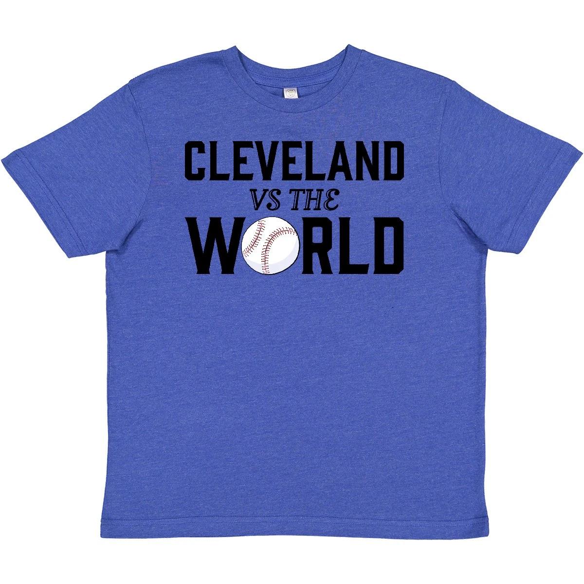 Inktastic Cleveland Vs. The World With Baseball Youth T-Shirt Versus Team Tribe 100