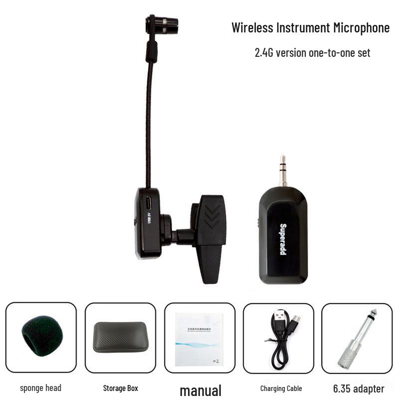 

Беспроводной микрофон с шумоподавлением для саксофона, кларнета, медных духовых инструментов - Идеально подходит для сцены и прямых трансляций