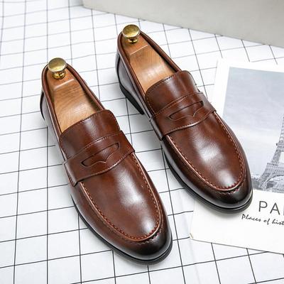 Mocassini in Pelle Casual da Uomo Taglie Forti - Alla Moda Stile Parrucchiere