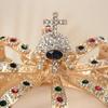 Corona de Papa Aleación de Oro Vidrio Cruz Alto Nivel Alto Valor Premium Corona