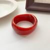 Ombre Resin Bangle: Wide Irregular Design, Vintage Minimalist Style