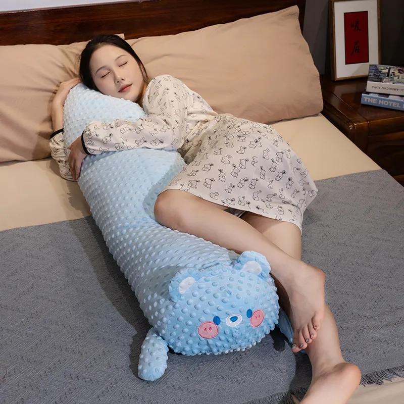 Pressure Bubble Feihua Long Pillow Animal Side Sleeping Leg Pillow Bedside Dormitory Reading Cushion Lying Sleeping Pillow Removable and Washable