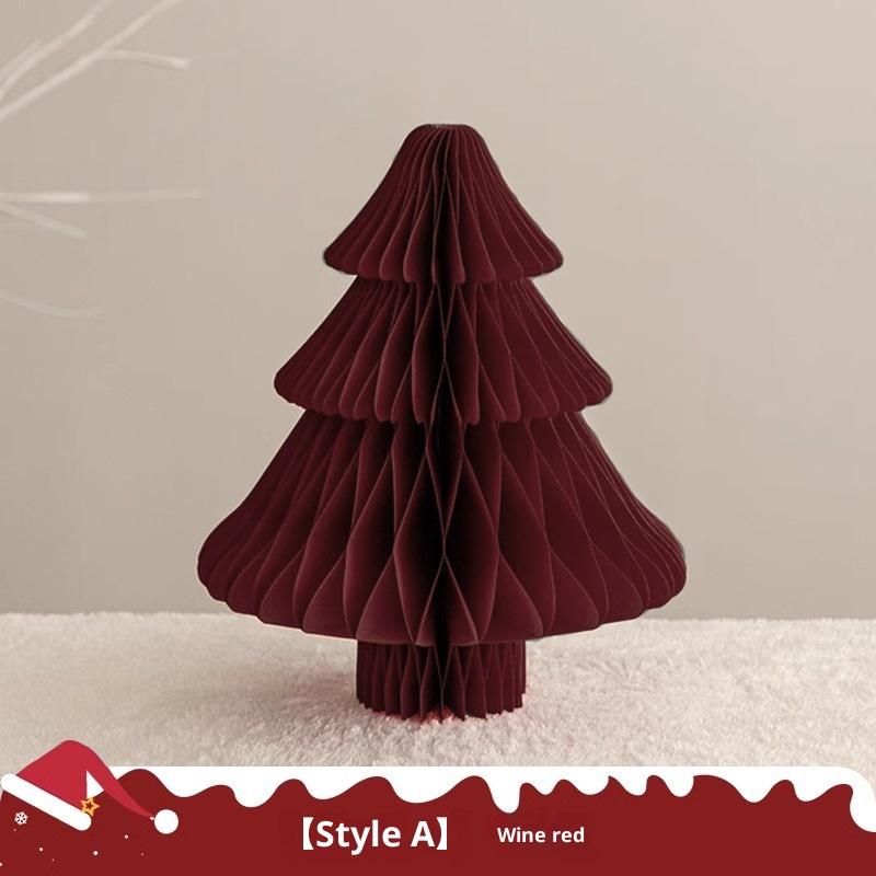 Stor juletrepynt 3D honeycomb-kule sammenleggbart papir juletre Navidad dekorasjoner skrivebord hengende juledekor