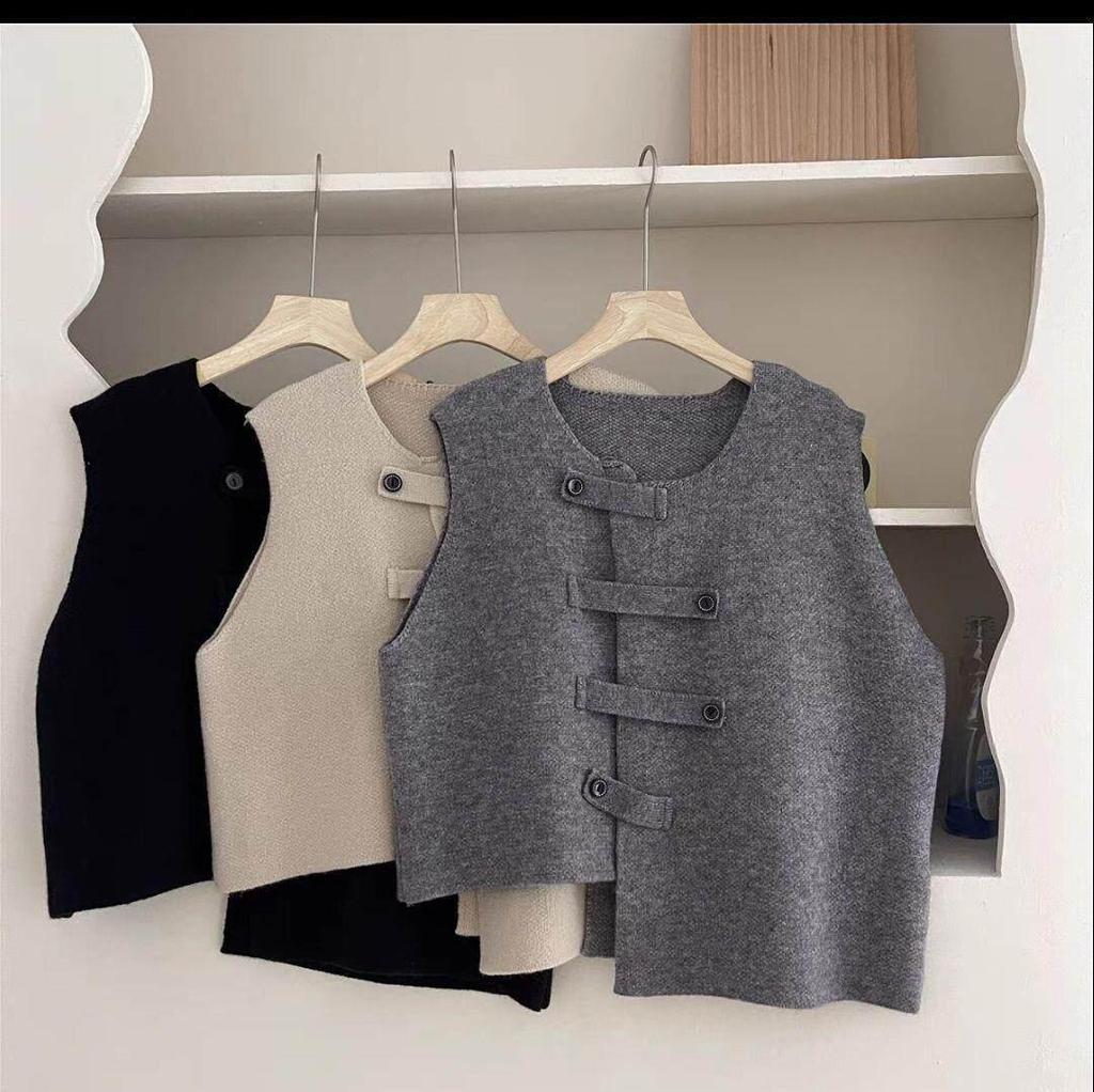 Women's 2026 Autumn/Winter Sleeveless Cardigan Vest