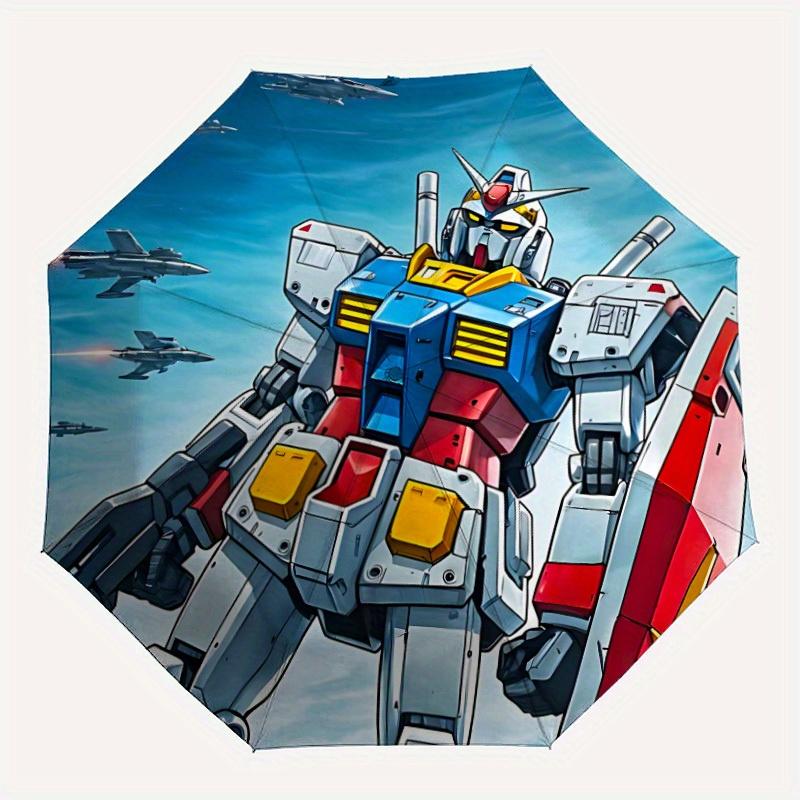 

1pc Gundam Mecha Automatic Open/close Umbrella, Heavy-Duty Iron Frame, Folding Portable Design, Travel, Everyday Use195