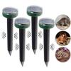Professional 2/4Pcs Mole Rat Repellent Solar Ultrasonic Repeller Spike Garden Pest Deterrent