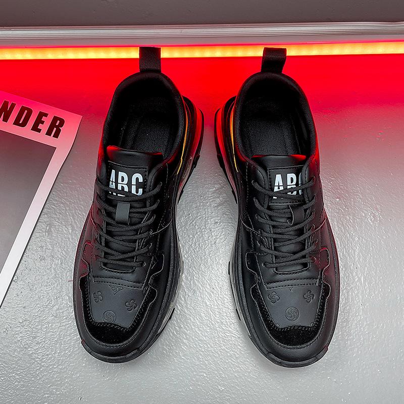 Chunky Sneakers Mens Designer Air Cushion Running Shoes Fashion Casual Microfiber Leather Fabric Height Increased Platform Shoes