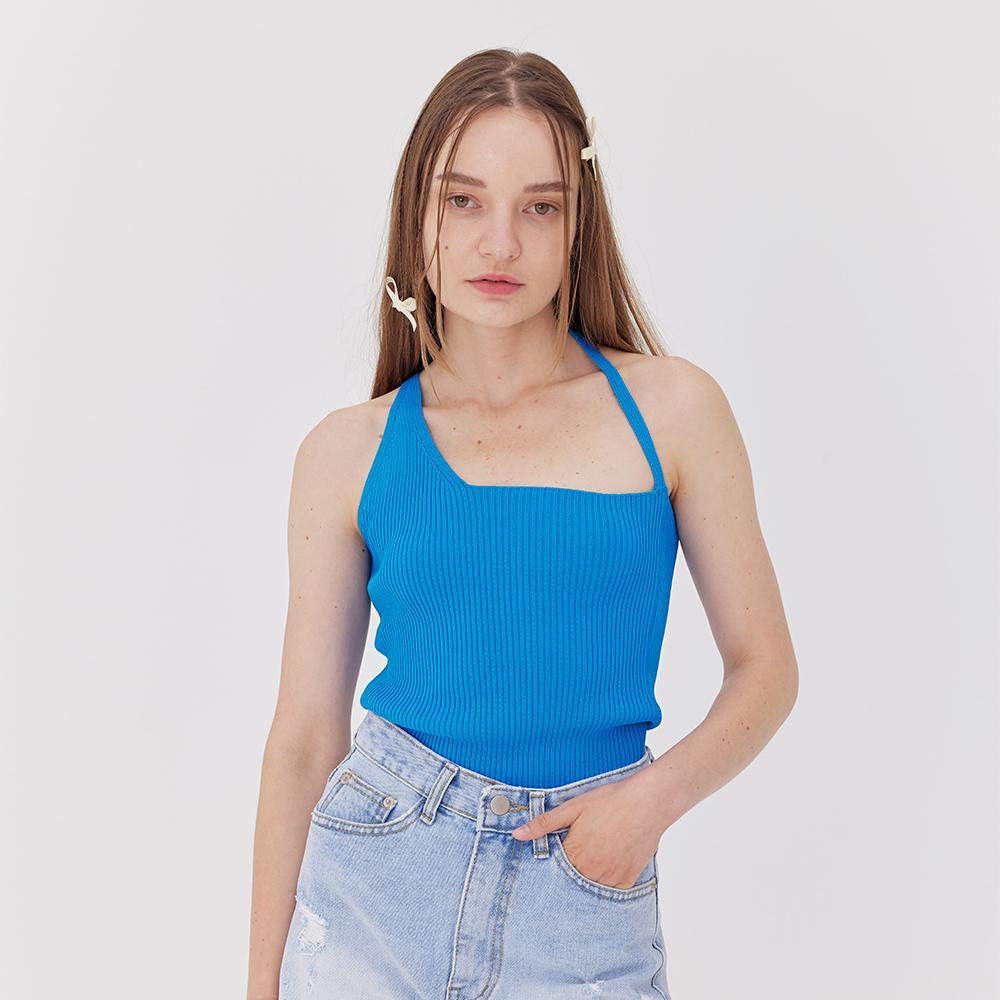 Amaps Unique Asymmetrical Sleeveless Aqua Blue Aqua Blue