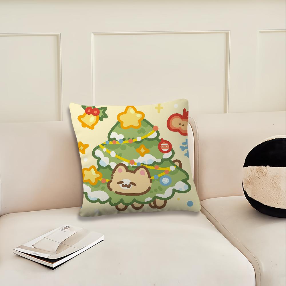 Christmas Cartoon Cat Gift cushion cover Pillow Cover Decoration Room Home Sofa living Office Car Nordic Simplicity