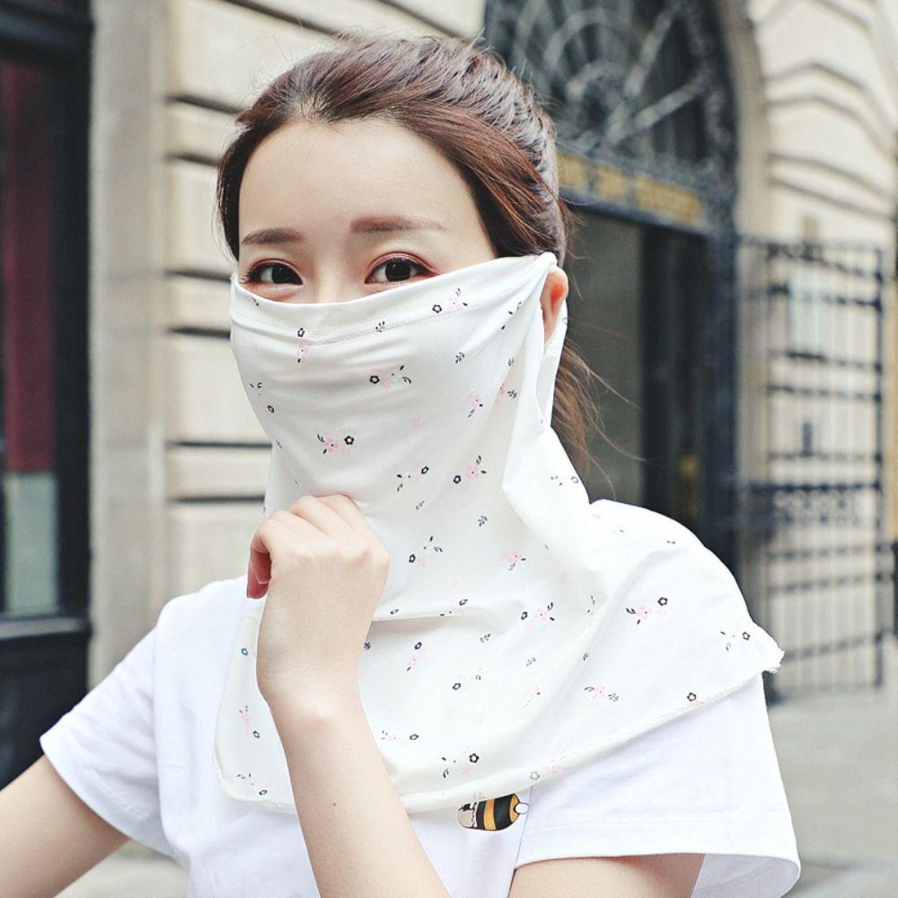 With Neck Flap Sunscreen Face Mask Veil Anti-UV Driving Face Shield Veil  Outdoor