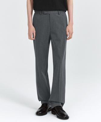 Straight Hidden Banding Slacks [Medium Gray]