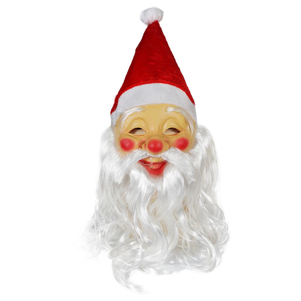 2026 New Santa Claus Wacky Mask Realistic Full Head Cover For Party And Event Wear Funny Father Christmas Hat And Beard Reusable