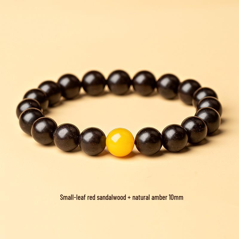 Unisex Sandalwood & Hetian Jade Bracelet with High-Density Wenge Wood & Golden Star Beads
