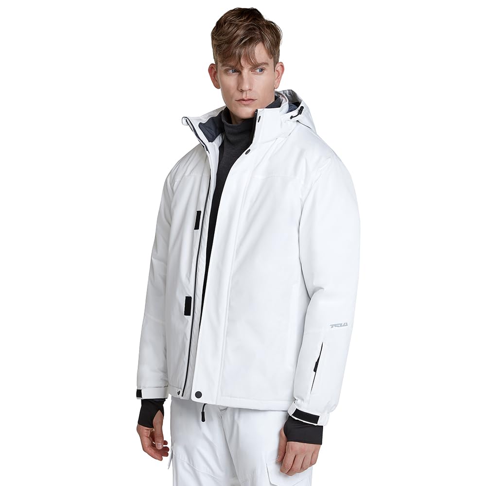 

Tesla Detachable Hooded Ski Jacket and for and Activewear Men s (Windproof, Waterproof, Warm) Snowboarding, Sports, (YKJ60-JPWHT_M)