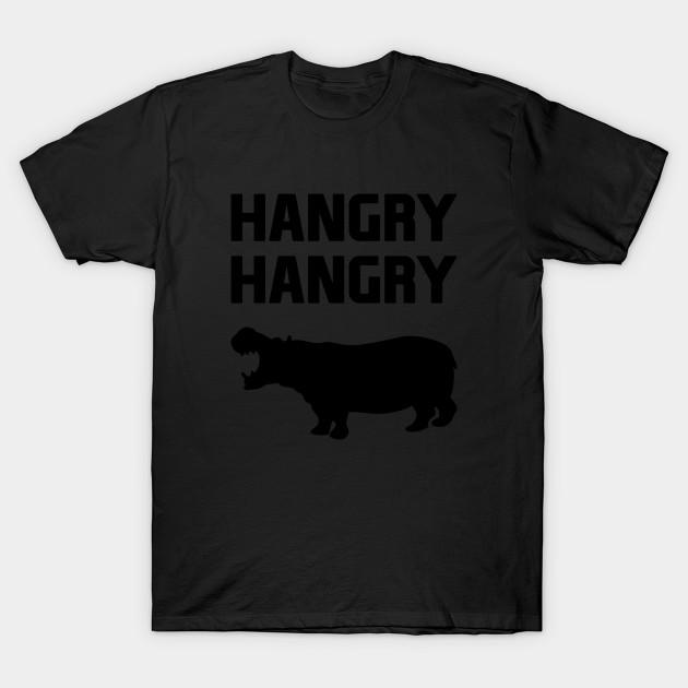 

Men Black Print T-shirt Super Large TShirt hangry-hangry-hippos No-Cut Transfer Paper Print Cotton Tshirt