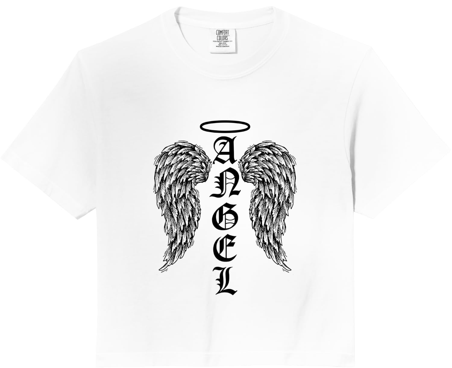 Angel Wings Halo Feathers God Awesome Funny Gift Comfort Colors Crop Top Unisex T-Shirt XXL