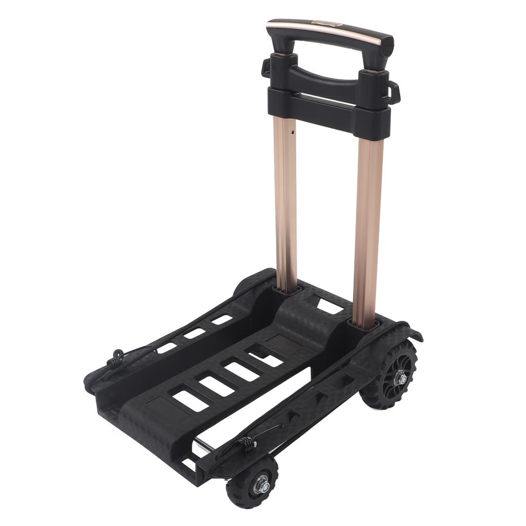 Carrinho de Mão Dobrável com 4 Rodas Silenciosas Carrinho de Puxar Ajustável para Bagagem Compras Capacidade de Carga 88lb