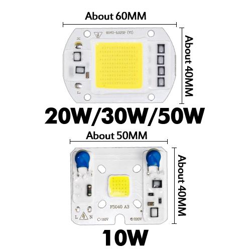 2xCOB Lamp Chip LED Bulb Smart IC Driver DIY Spotlight Floodlight Energy Saving Outdoor 10W 20W 30W 50W High Power 110V 220V 12V
