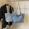 Denim bag women's 2025 new student class commuter tote bag high-end shoulder bag casual fashion women's bag