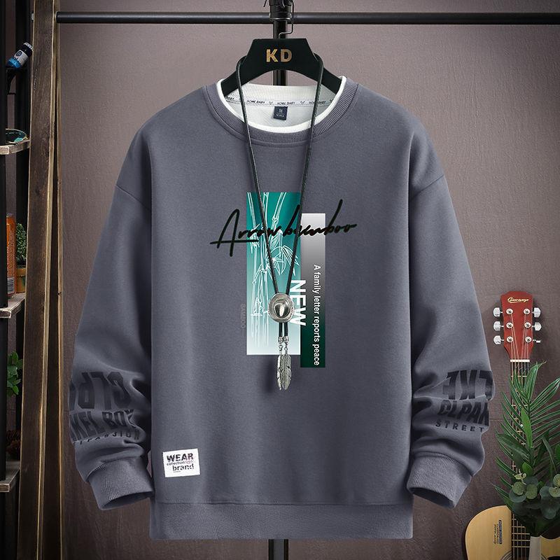 

Spring Men s Sweatshirt Japan Cartoon Cats Printed Long Sleeve T-shirt Fashion Men s Clothing Khaki O Neck Harajuku Top 2026 New 3XL сірий