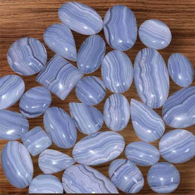 Natural Blue Lace Agate Cabochon Lot, 1 Piece Blue Lace Agate Gemstone, Wholesale Gemstone Lot, Healing Gemstone, Loose Cabochon Lot.