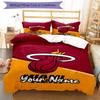 3pcs Custom Name Miami Heat Bedding Set Duvet Cover Closure Includes 1 Duvet Cover & 2 Pillowcases, Soft and Comfortable for All Seasons.