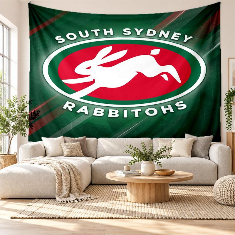 South Sydney Rabbitohs Wall Tapestry, Soft Fabric Wall Hanging, Decorative Backdrop For Bedroom Home Wall Art