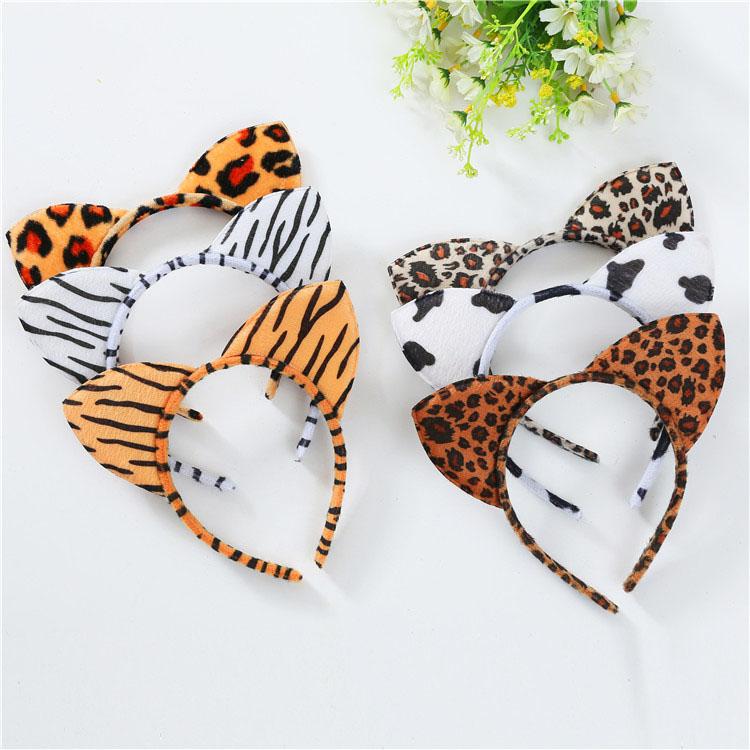 Animal Plush Ears Headband Cute Cartoon Hair Head Hoops Hairband For Women Girls Makeup Washing Hair Accessories