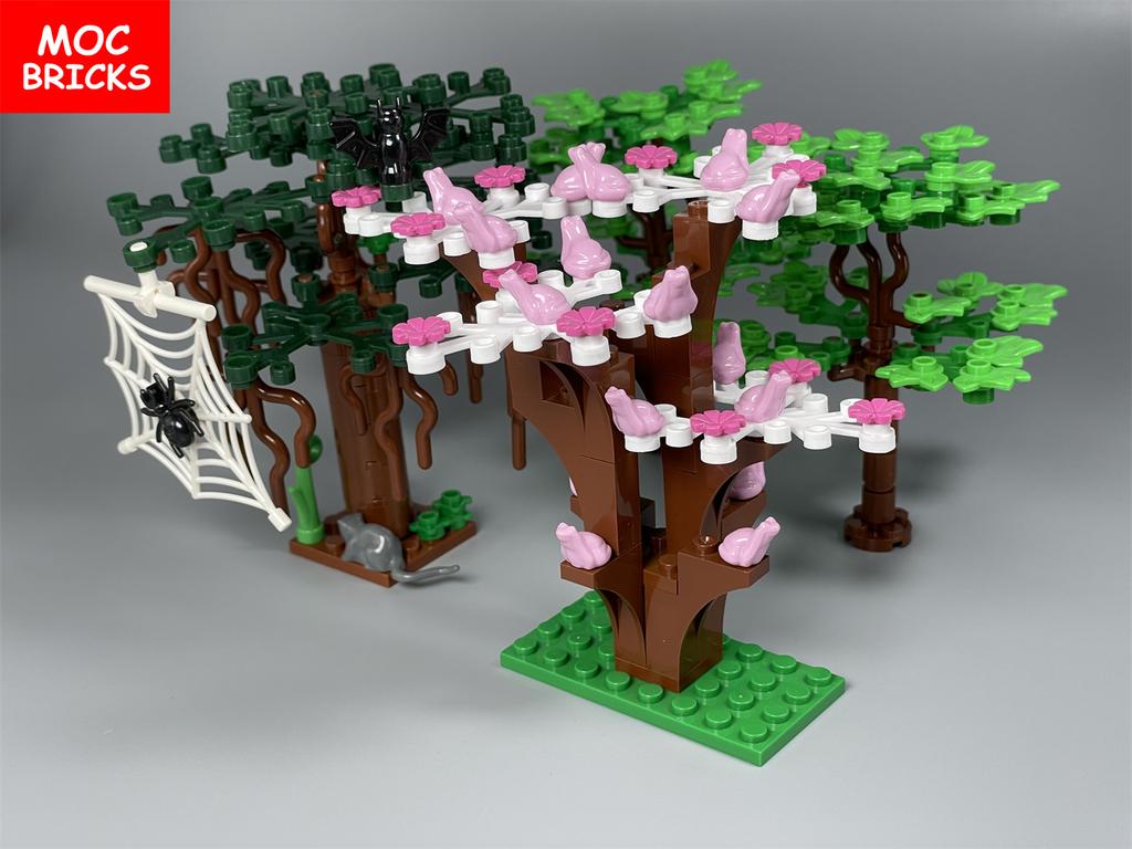 Set  MOC Bricks Banyan Tree House Spider Mouse Bat City Model Accessories View DIY Educational Building Blocks Kids Gifts