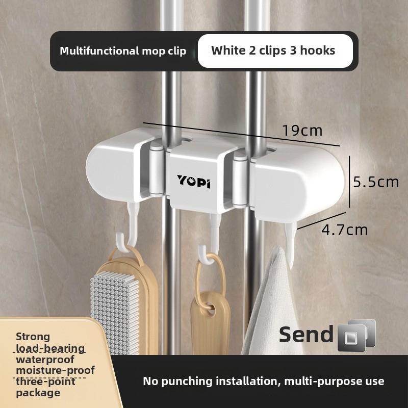 Органайзер для швабры и метлы держатель для швабры настенный держатель для швабры прочный держатель для швабры с 3456 крючками органайзеры для подвешивания метлы 2 clips 3 hooks белый 830₽