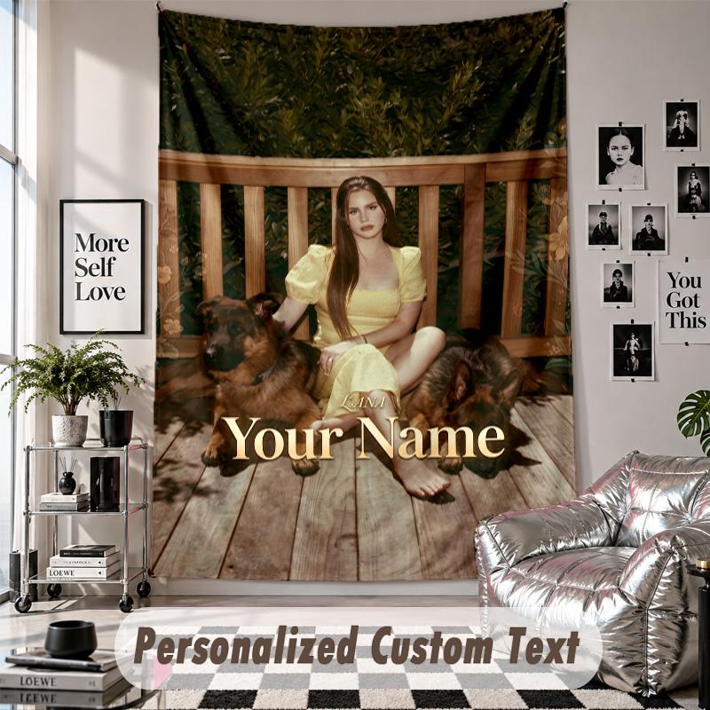 Wandbehang mit individuellem Namen & Text, Lana Del Rey Dekorationstextil für das Schlafzimmer