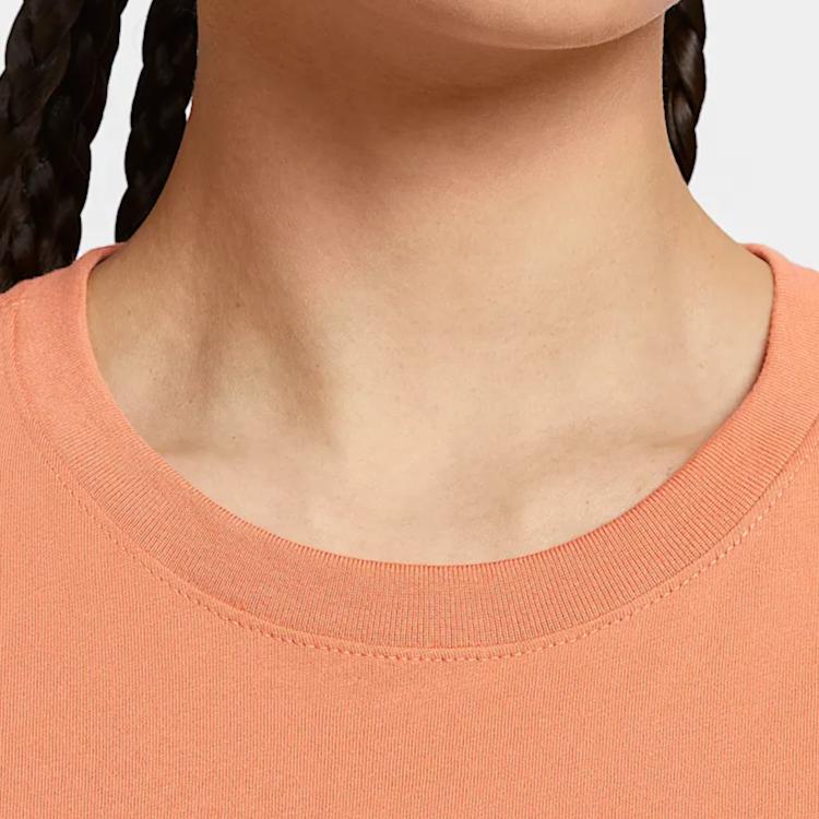 Nike Sportswear Essentials Series Comfortable Soft Skin-Friendly Minimalist Solid Color Short Sleeve T-Shirt Women Tops Soft-Orange DX7907-828