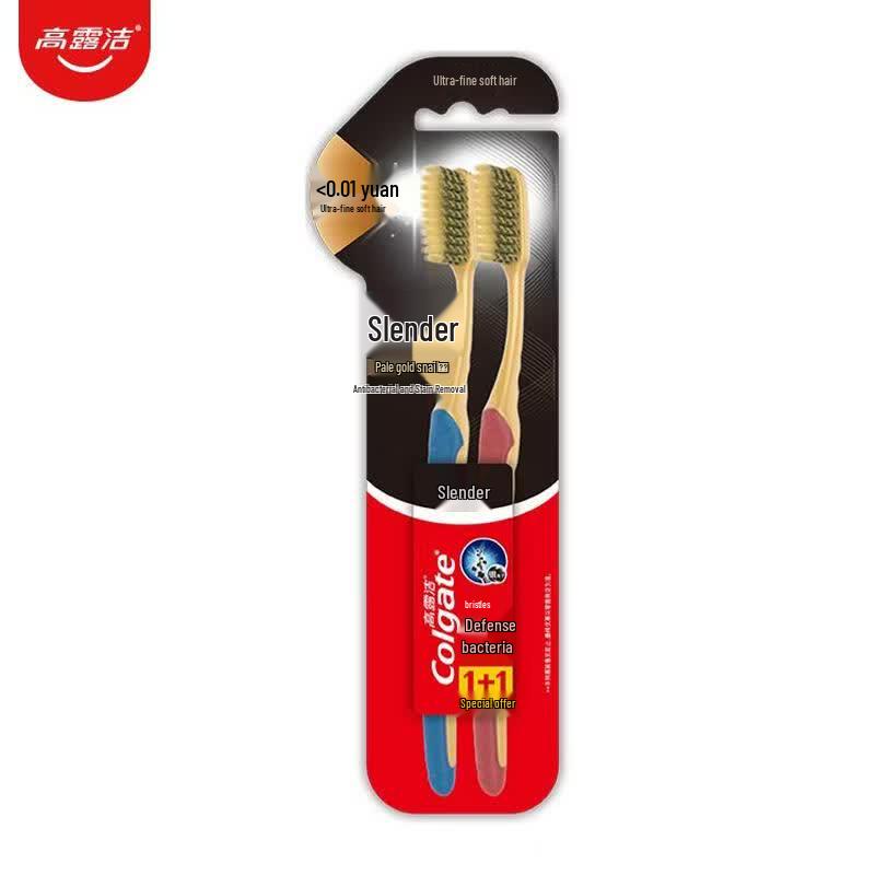 Colgate Slim Soft Gold Toothbrush, 2-Pack