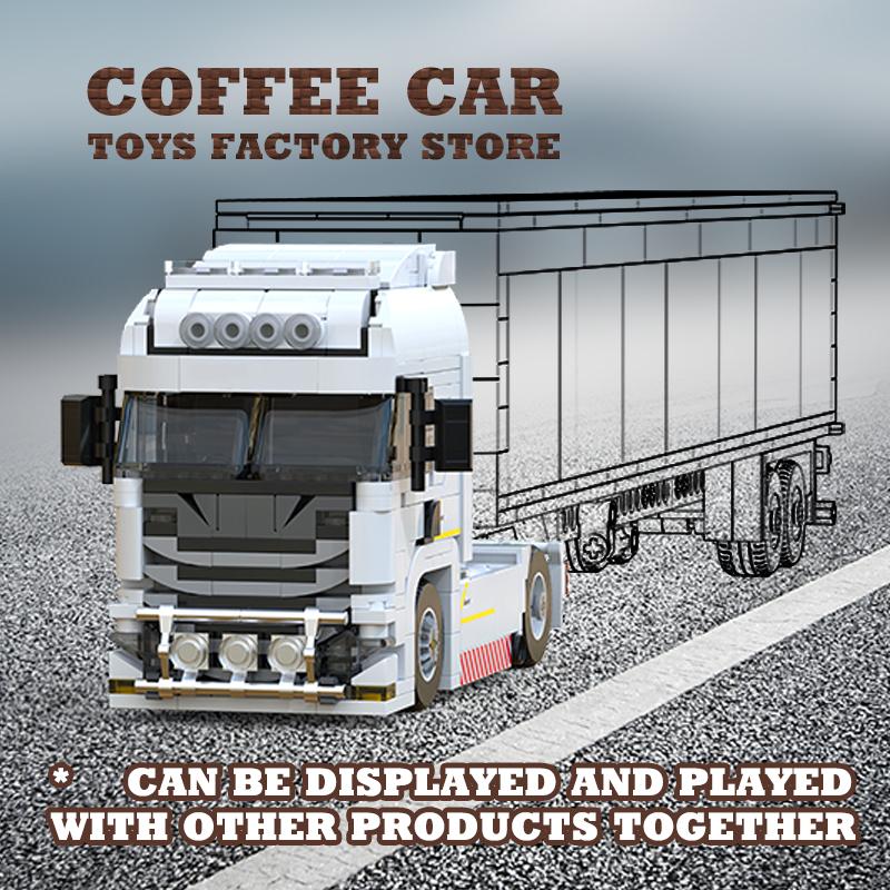 City Truck Head Building Blocks With Box Loader Cars MOC Bricks Children Toys Creative Container Van Model Adult Kids Gifts DIY