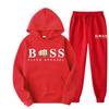 Mens Oversized Hooded Long Sleeve Sweatshirt Casual Printed Fleece-Lined Pullover Sportswear