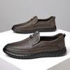 Fashion Summer New White Perforated Breathable Leather Shoes Mens Slip on Shoes Genuine Leather Male Casual Shoes Male Soft Sole Loafers
