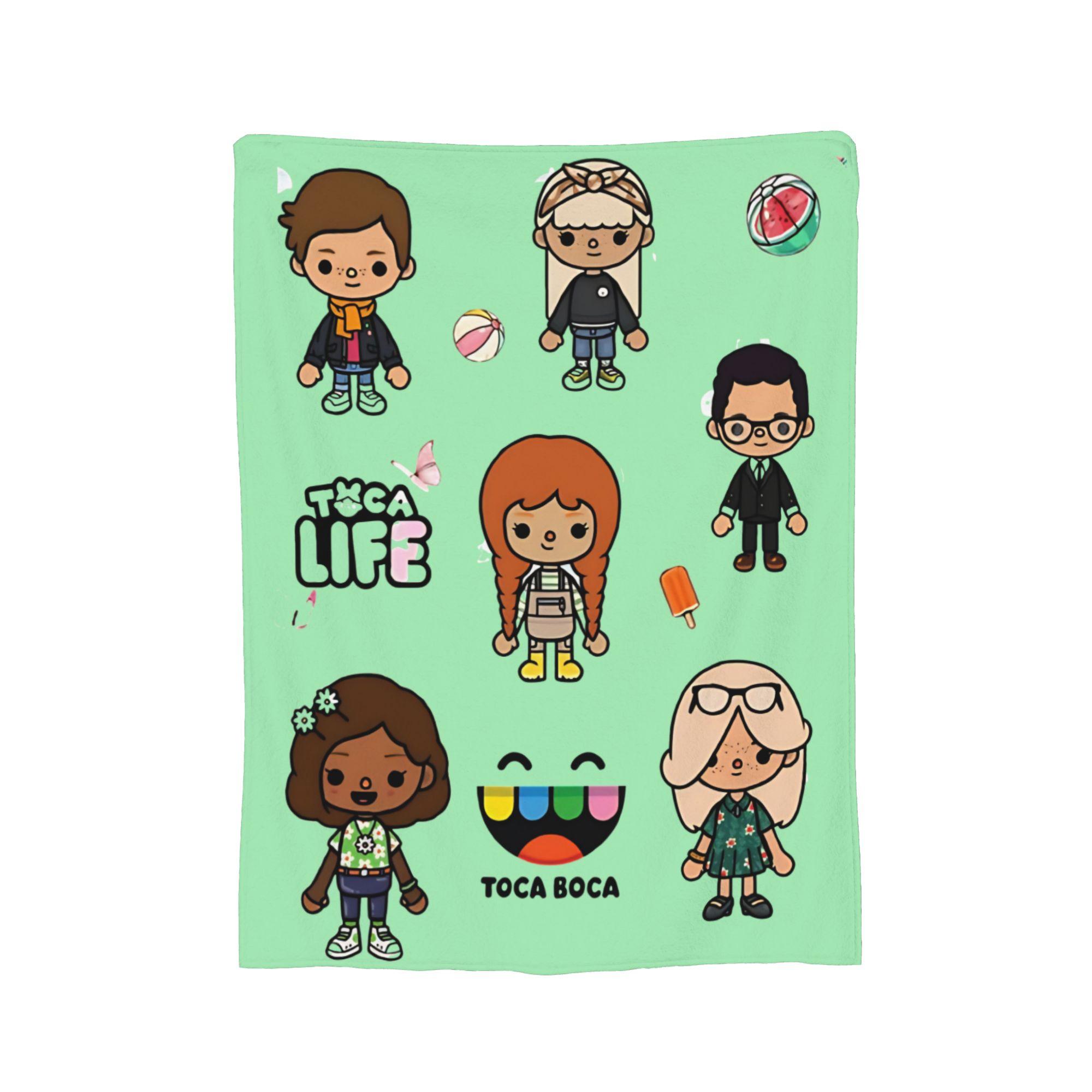 

Toca boca life world Плюшеві пледи з коралового флісу Пледи для ліжка, подорожей, тепла спальня, ковдра, 50x60in