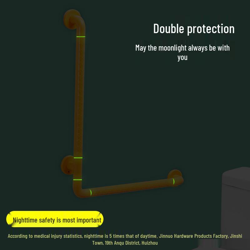 Anti-Slip L-Shaped Bathroom Handrail for Elderly and Disabled - Toilet Safety Handle